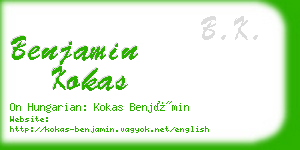 benjamin kokas business card